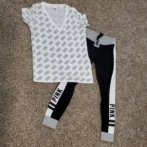 Victoria's Secret PINK leggings and shirt